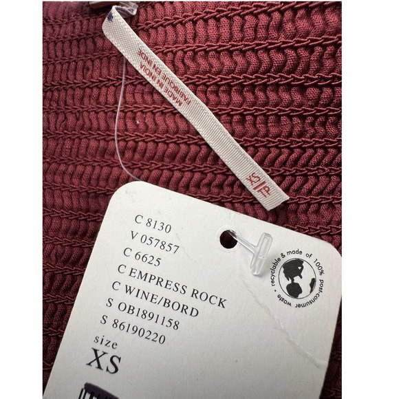 Free‎ People Empress Rock Midi Dress Cottagecore Square Neck Puff Sleeve XS - Picture 8 of 12